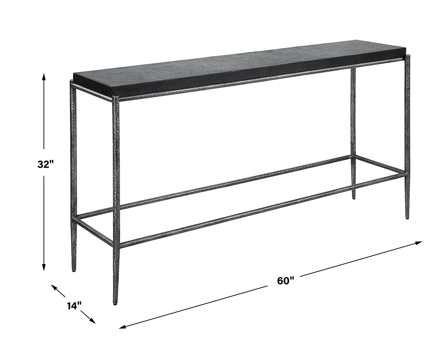 Uttermost Crescendo Black Concrete Console Table 22969