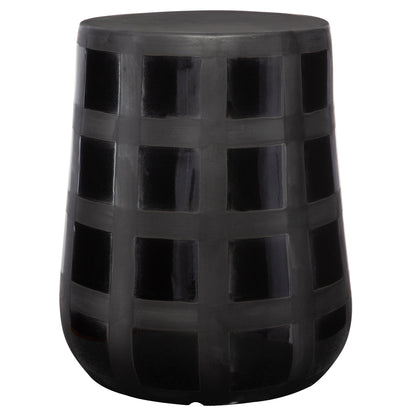 Uttermost Patchwork Gridded Black Garden Stool 22987