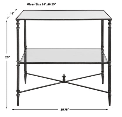 Uttermost Henzler Mirrored Steel Lamp Table 22984