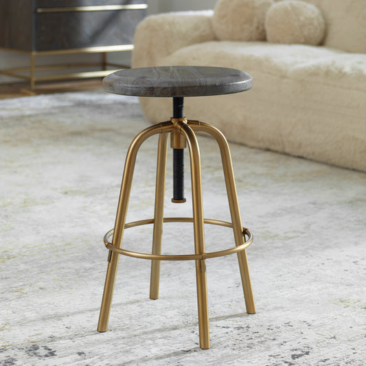 Uttermost Revolve Brass Counter Stool 22976