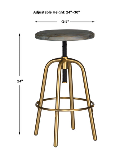 Uttermost Revolve Brass Counter Stool 22976