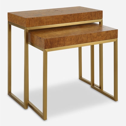 Uttermost Burl-esque Wooden Nesting Tables, S/2 22986