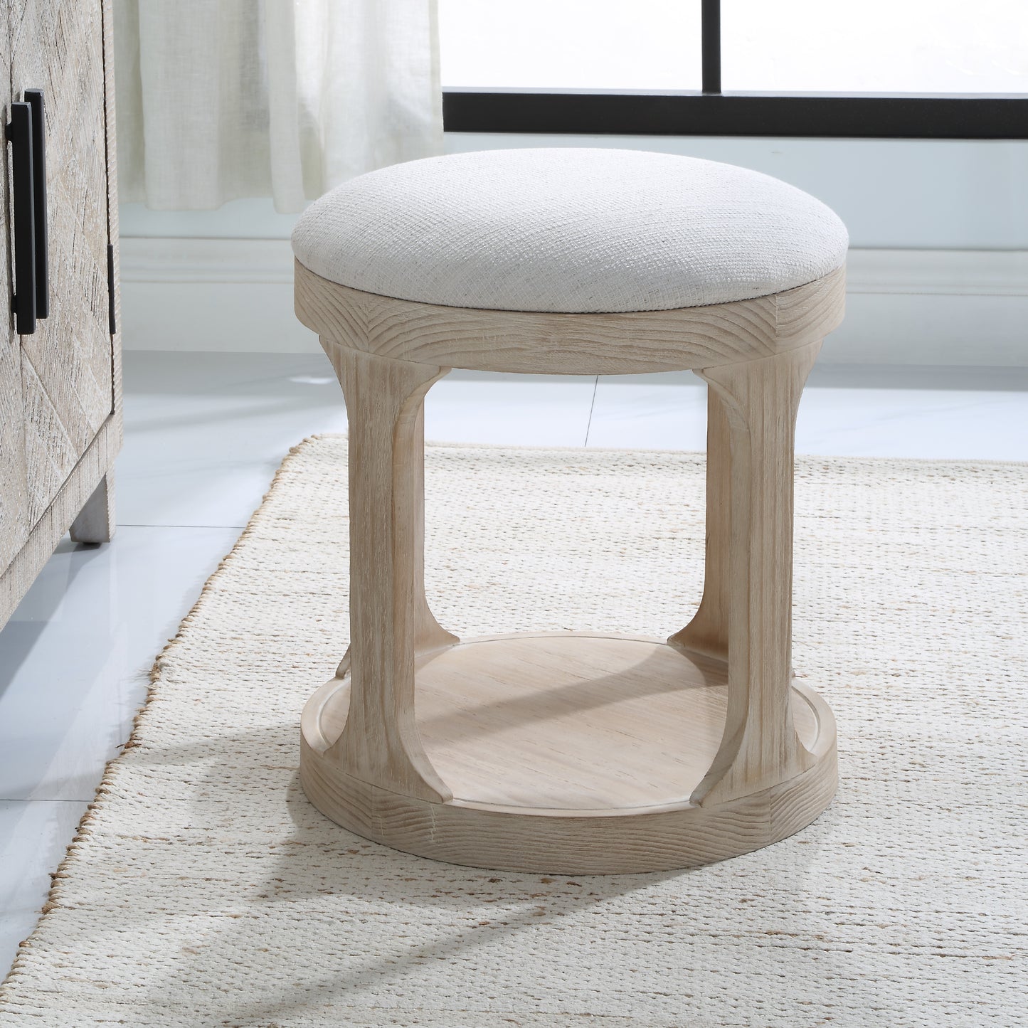 Uttermost Dennen Oak Ottoman 24076