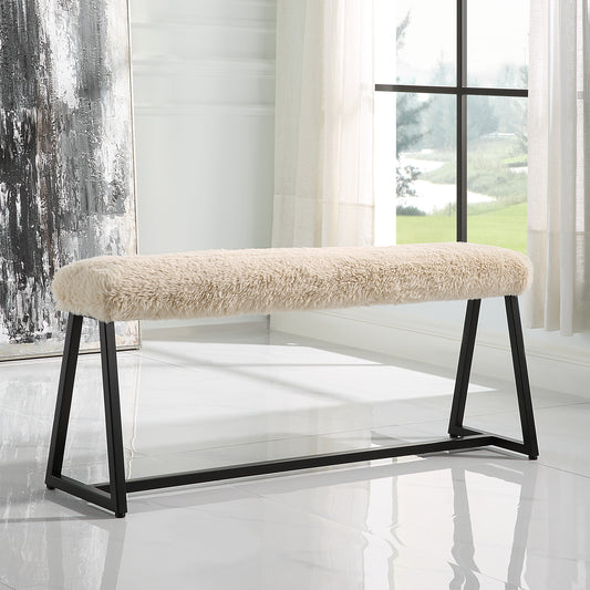 Uttermost Taupo Sheepskin Bench 23056