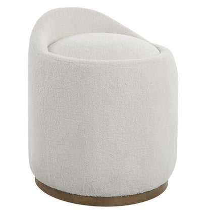 Uttermost Swirl Swivel Sheepskin Ottoman 23186