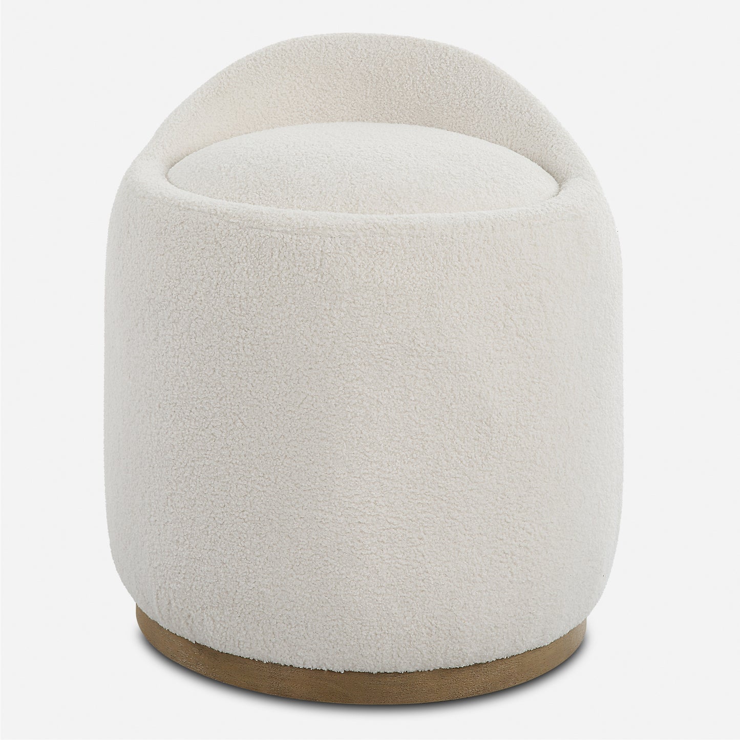 Uttermost Swirl Swivel Sheepskin Ottoman 23186