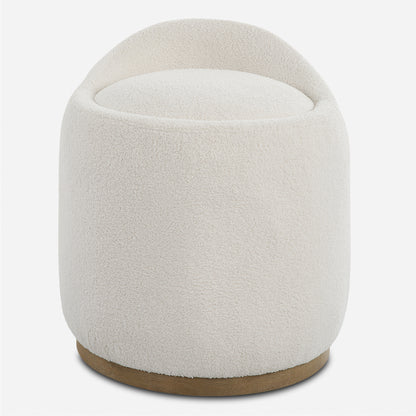 Uttermost Swirl Swivel Sheepskin Ottoman 23186