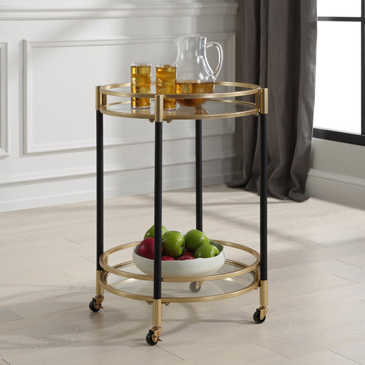 Uttermost Dolly Round Bar Cart 24198