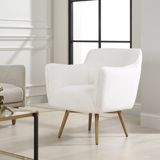 Uttermost Oasis White Swivel Chair 23805