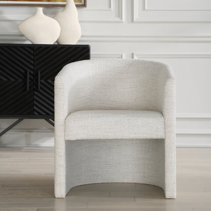 Uttermost Encompass White Fabric Dining Chair 23798