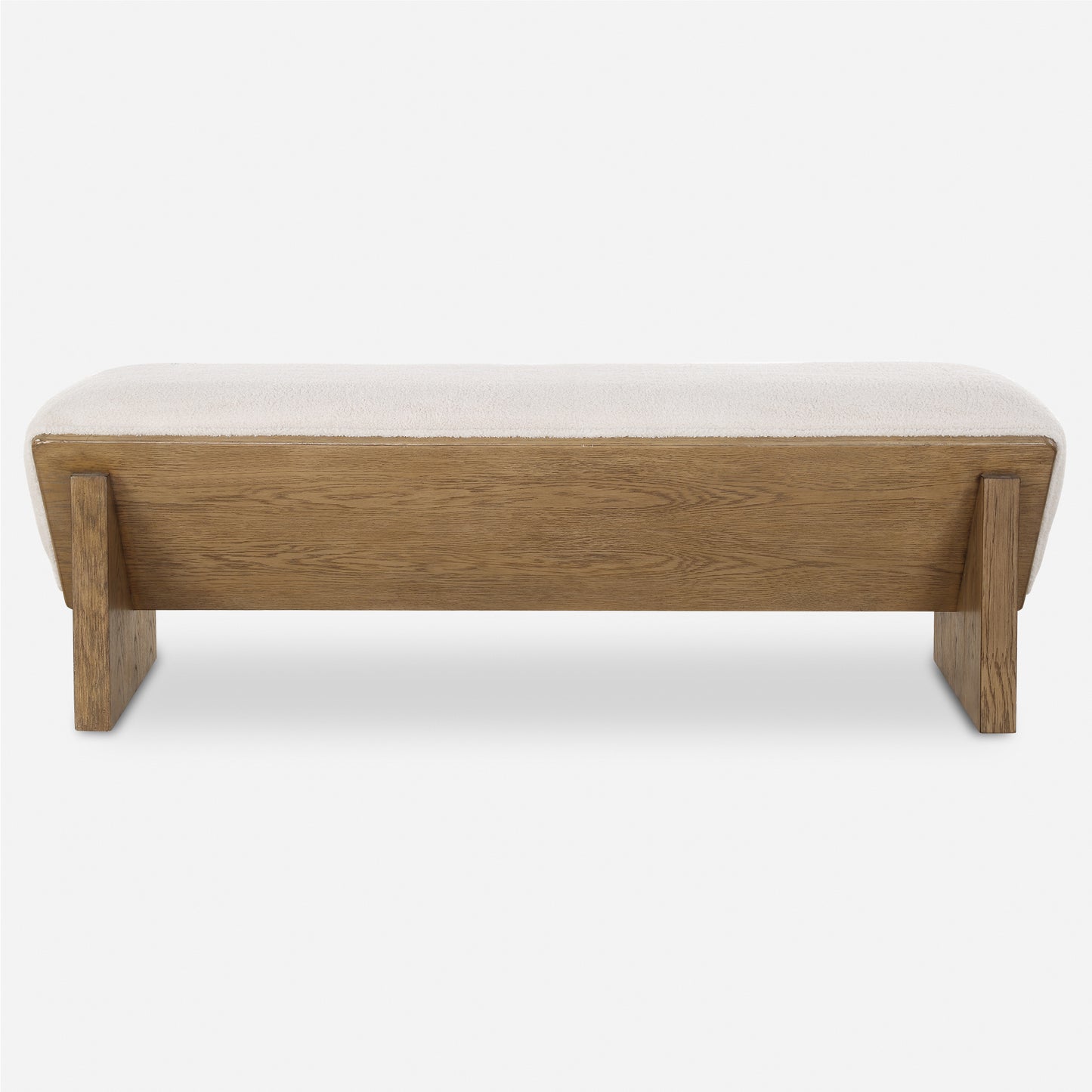 Uttermost Wedged Ivory Fabric Bench 23806