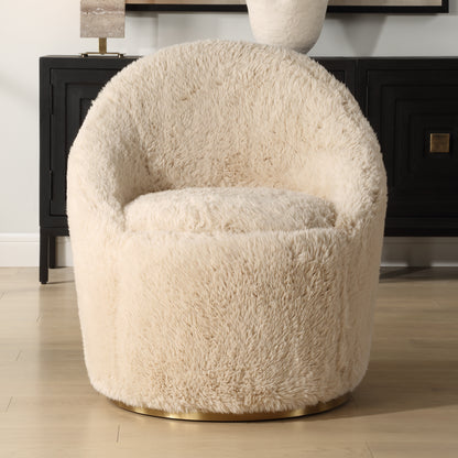 Uttermost Crue Sheepskin Swivel Chair 23531