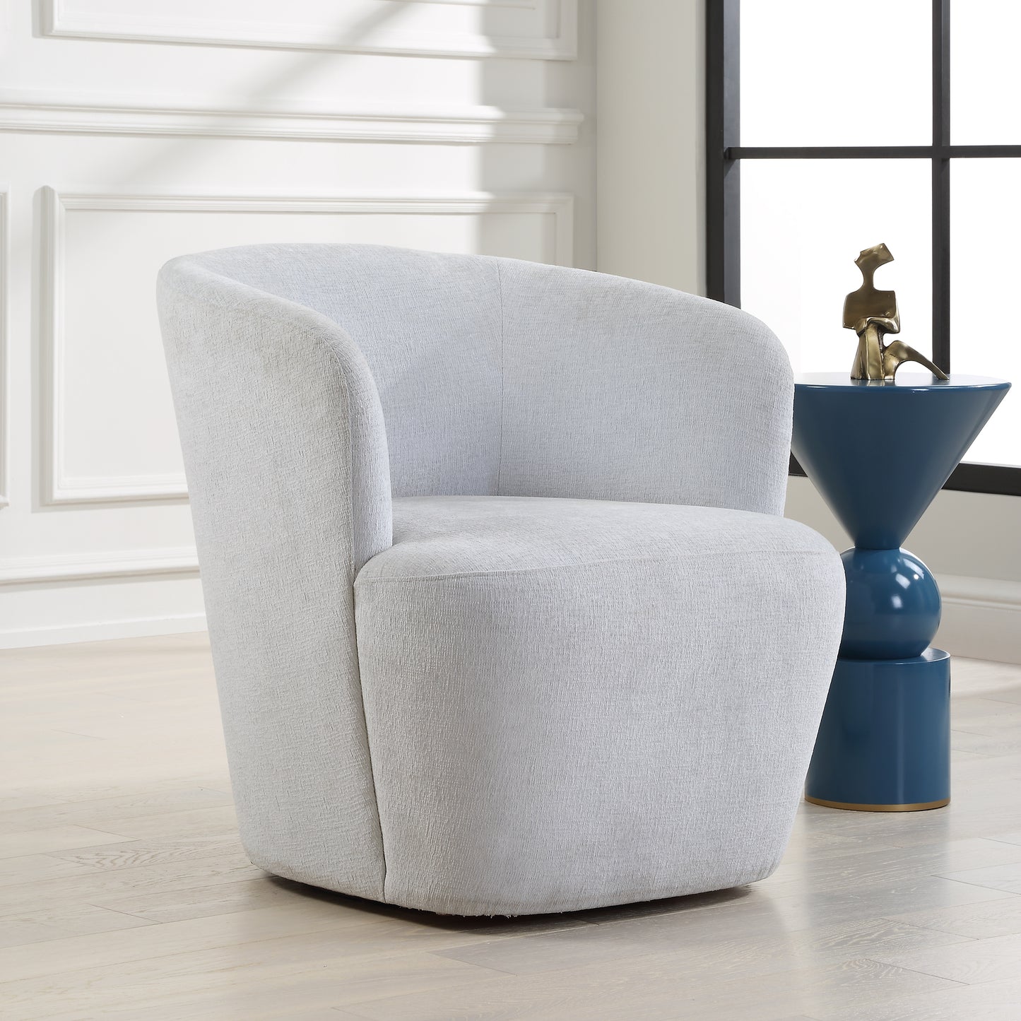 Uttermost Mist Barrel Swivel Chair 23835