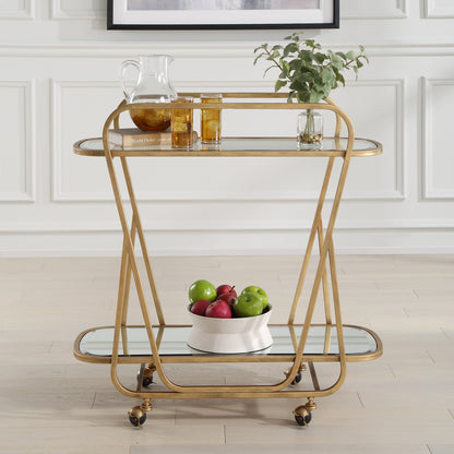 Uttermost Swain Brass Serving Cart 22907