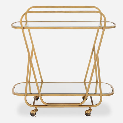 Uttermost Swain Brass Serving Cart 22907