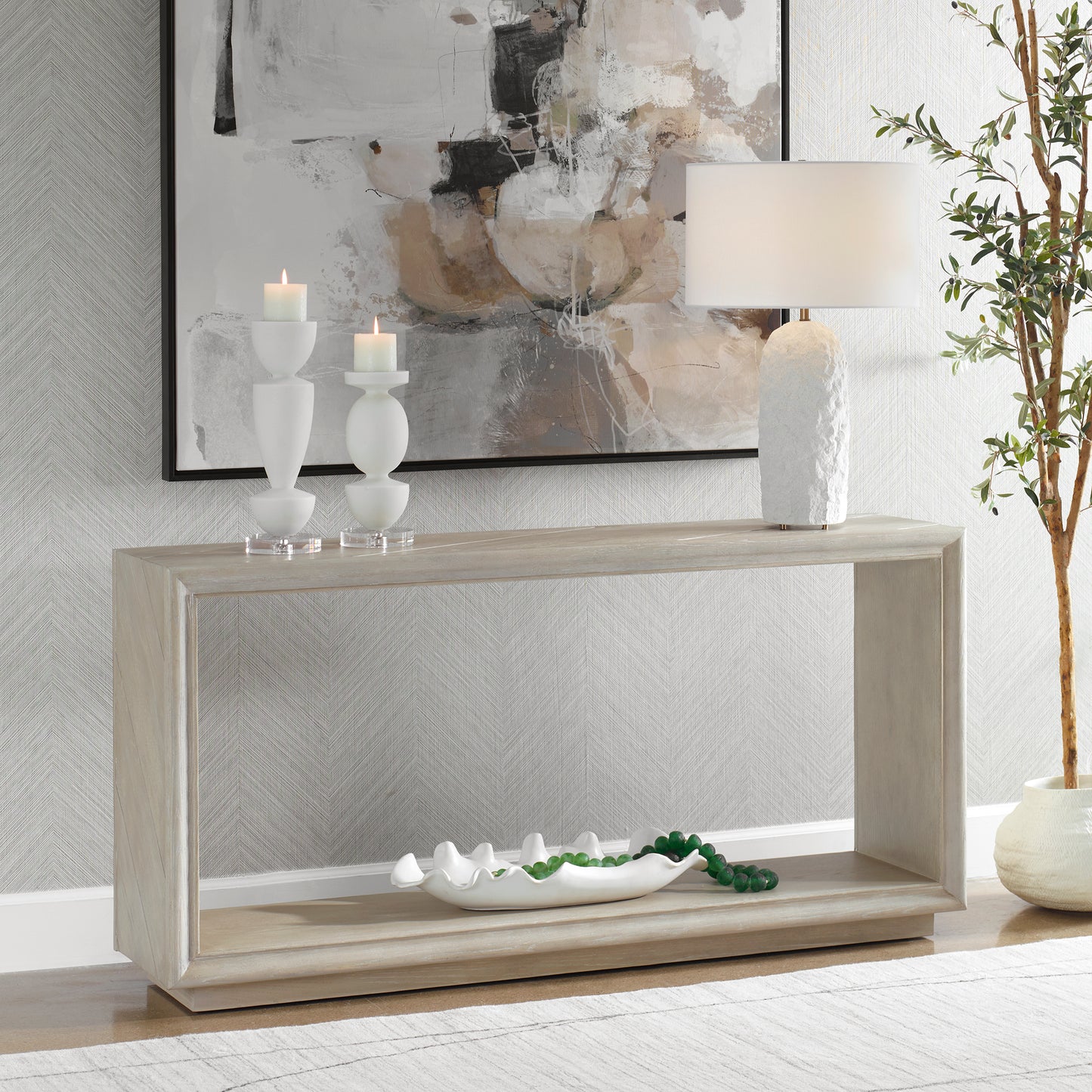 Uttermost Prism Light Oak Console Table 24757