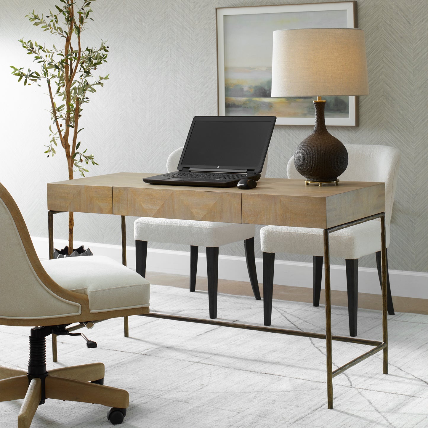 Uttermost Aristotle Natuiral Wood Modern Desk 24424