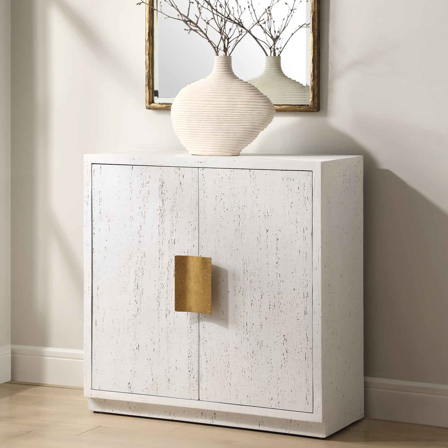 Uttermost Emma 2 Door White Cabinet 24825