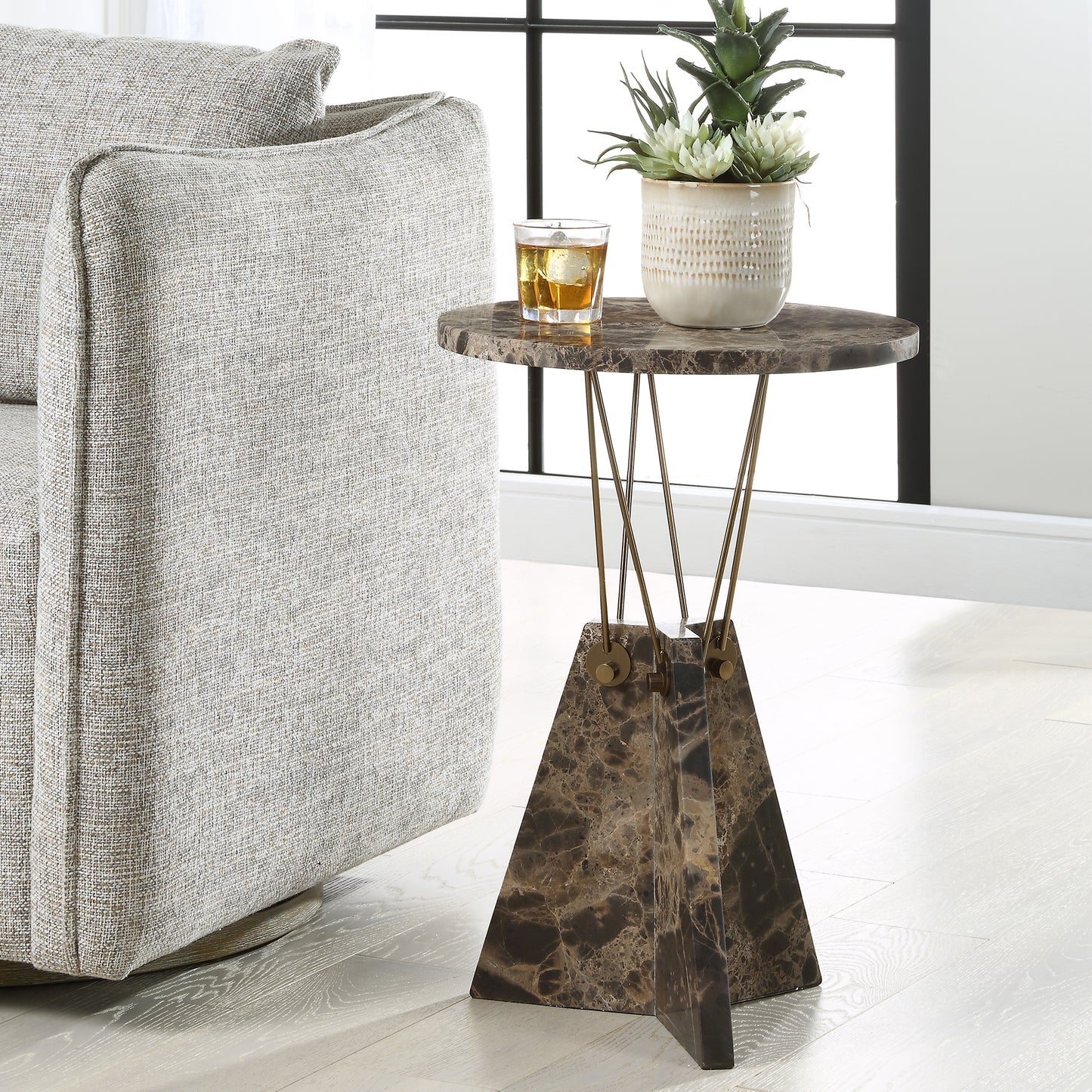 Uttermost Levitate Marble Accent Table 50002