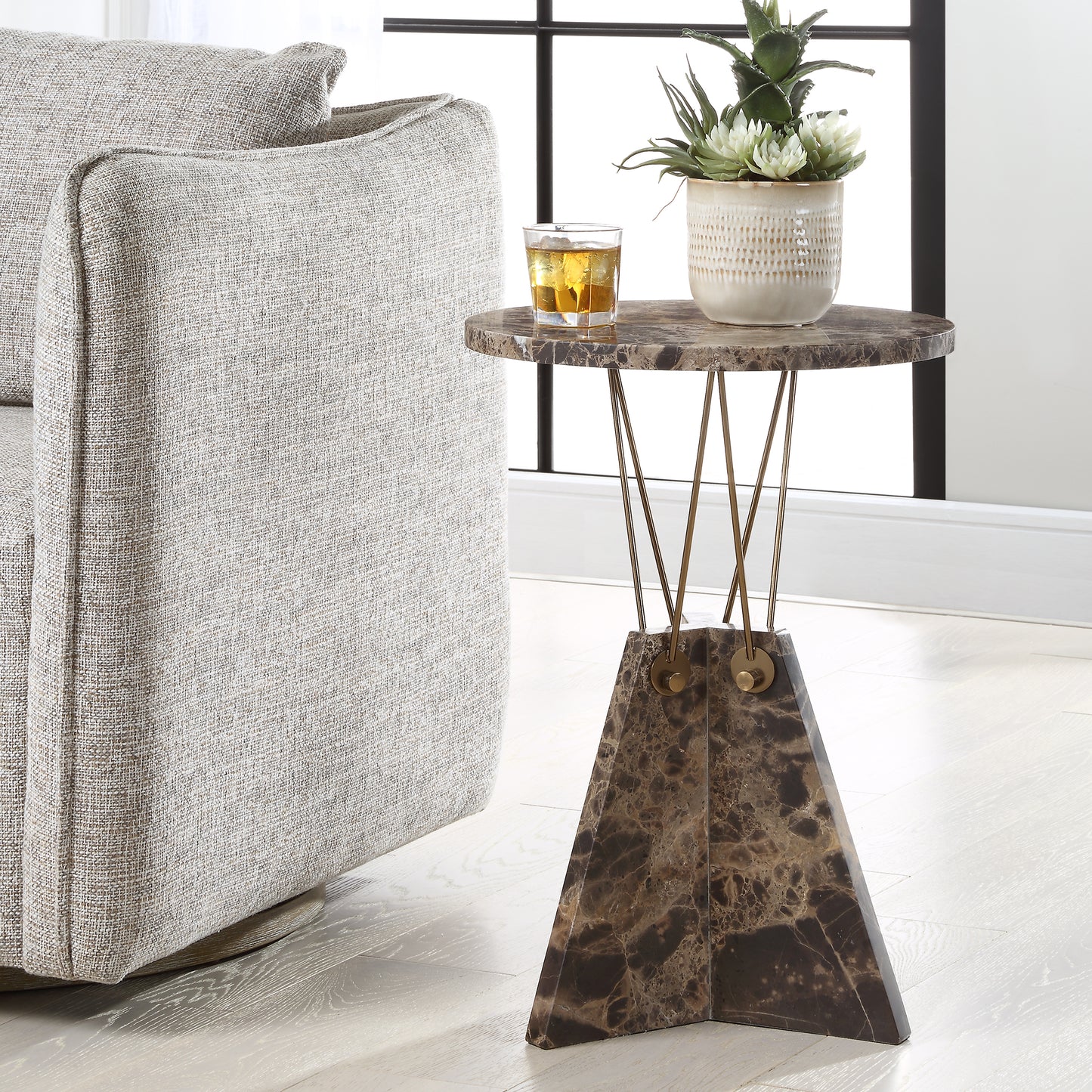 Uttermost Levitate Marble Accent Table 50002