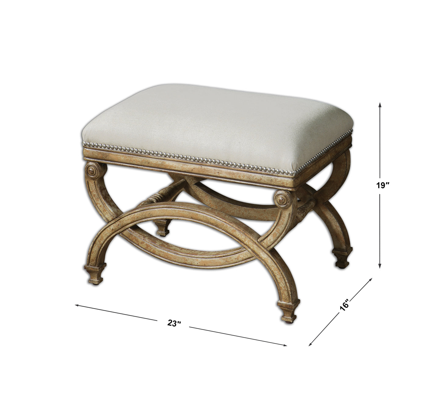 Uttermost Karline Natural Linen Small Bench 23052