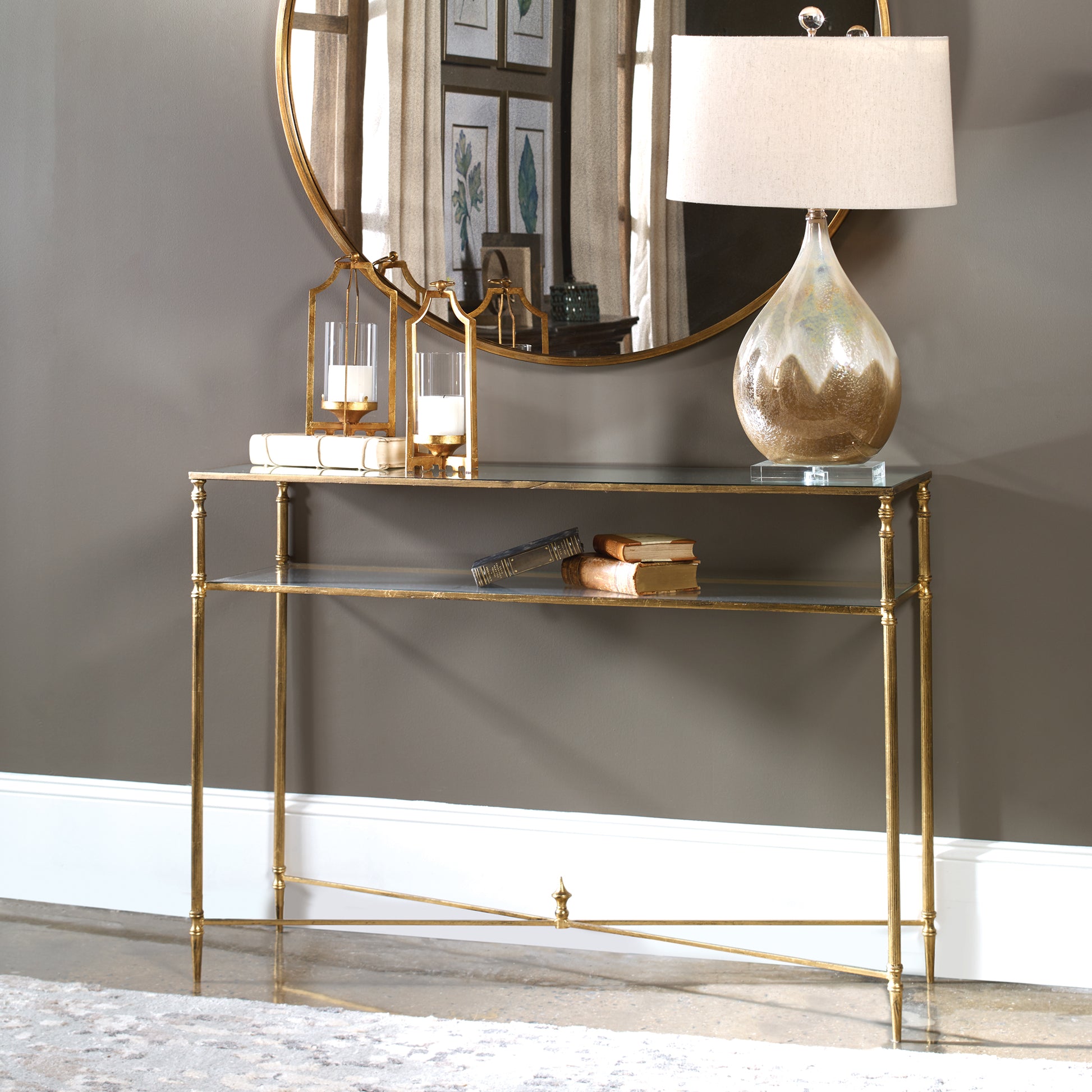 Uttermost Henzler Mirrored Glass Console Table 24278