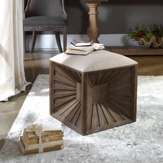 Uttermost Jia Wooden Ottoman 23131