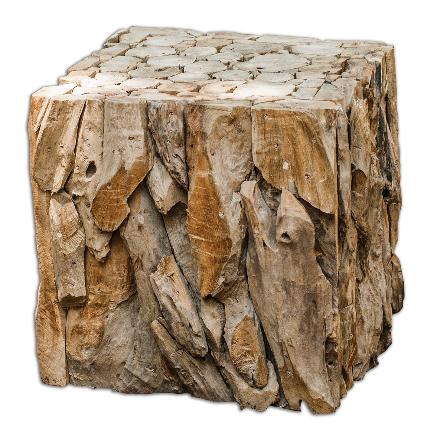 Uttermost Teak Root Bunching Cube 25592