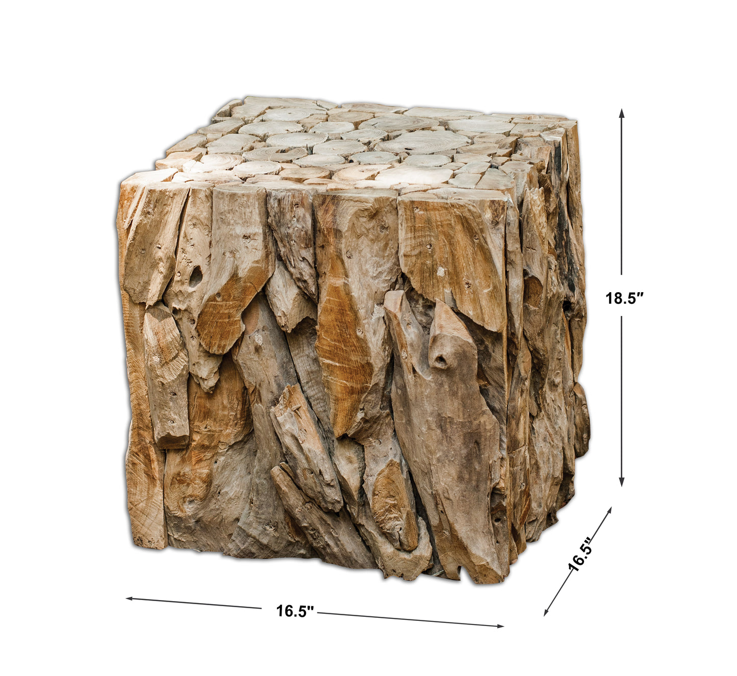 Uttermost Teak Root Bunching Cube 25592