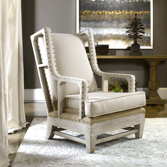 Uttermost Schafer Linen Armchair 23615