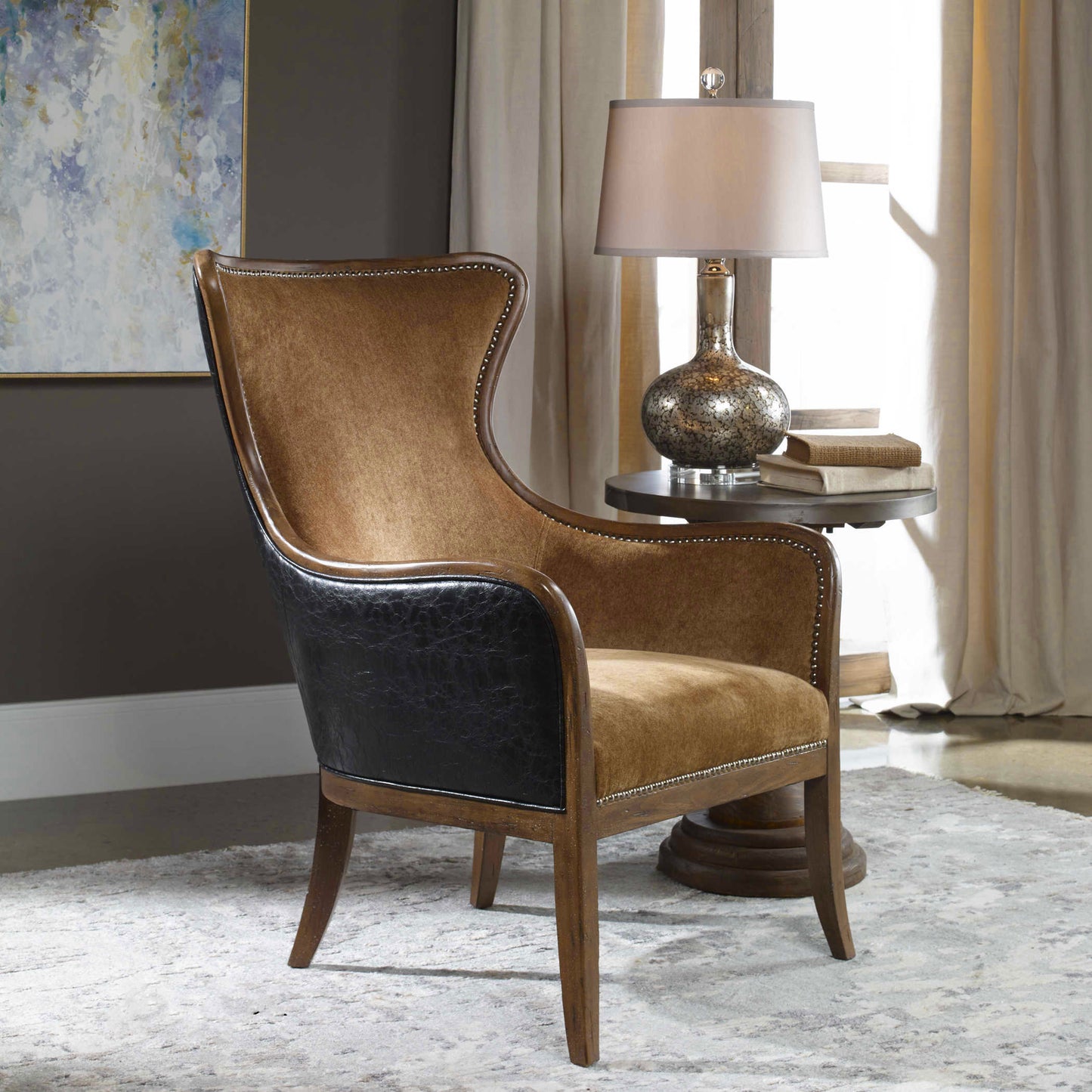 Uttermost Snowden Tan Wing Chair 23158