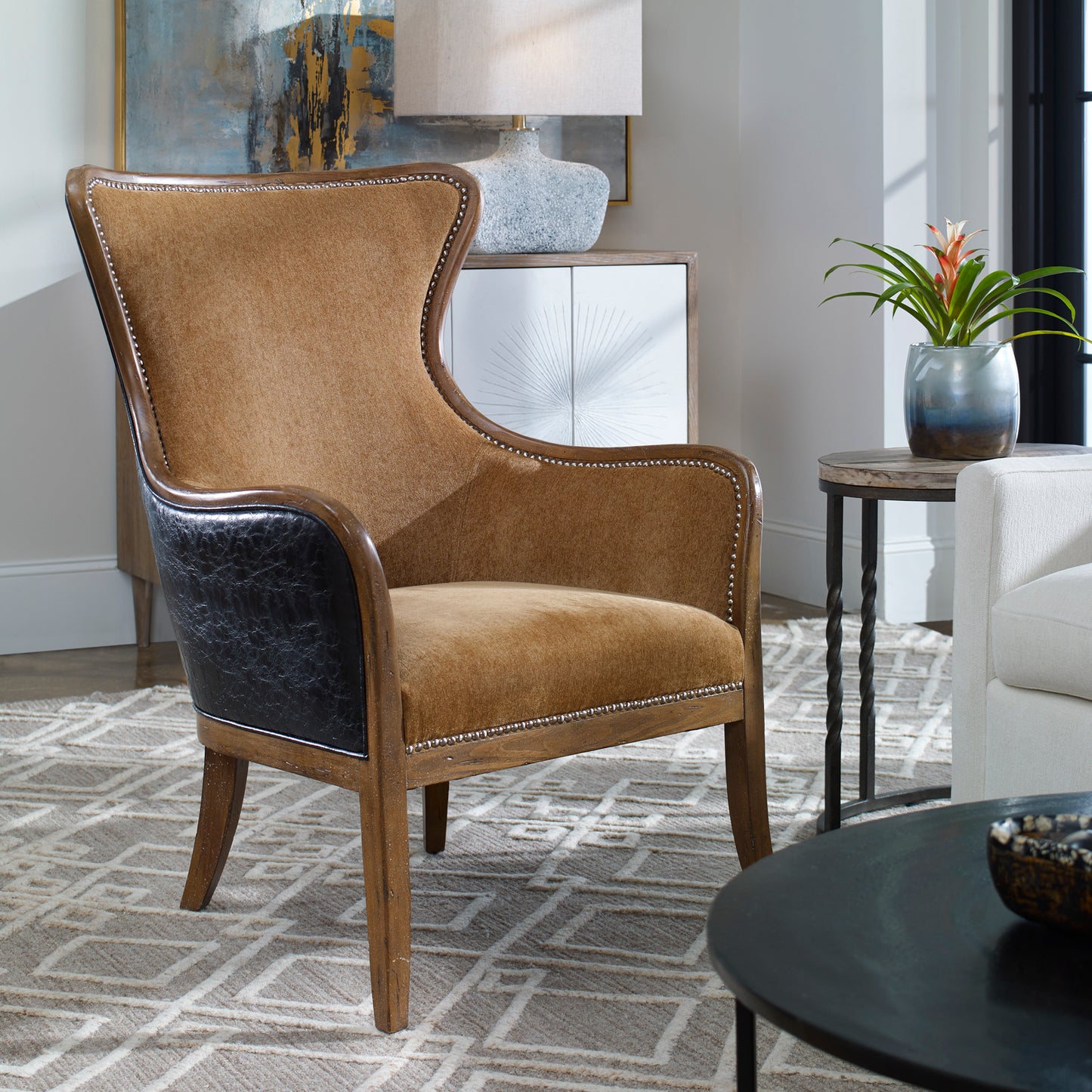 Uttermost Snowden Tan Wing Chair 23158