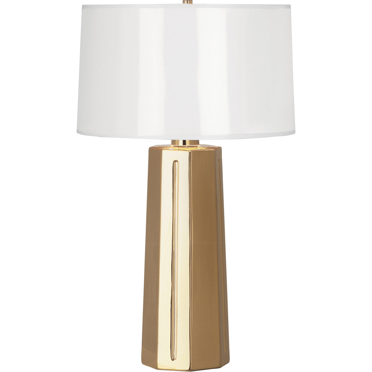 Robert Abbey  Polished Gold Mason Table Lamp in Polished Gold Glazed Ceramic G960