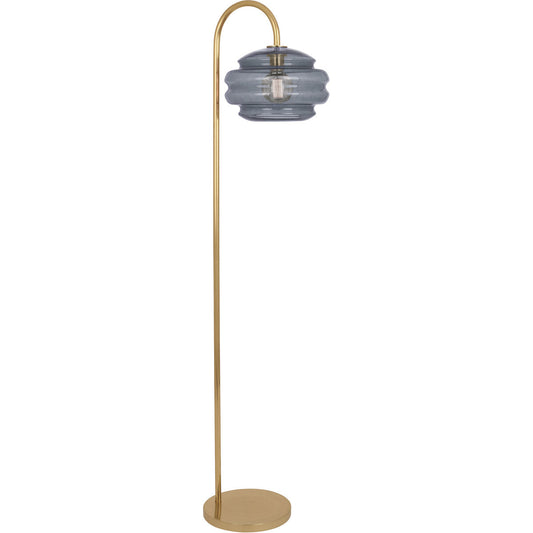 Robert Abbey  Horizon Floor Lamp in Modern Brass Finish with Smoke Gray Glass GY63