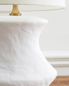 Visual Comfort Studio Hable Bone Table Lamp in Matte White Ceramic HT1021MWC1