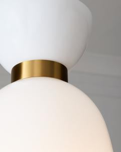 Visual Comfort Studio kate spade new york Londyn Tall Pendant in Burnished Brass with Milk White Glass KSP1031BBSMG