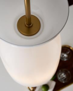 Visual Comfort Studio kate spade new york Londyn Tall Pendant in Burnished Brass with Milk White Glass KSP1031BBSMG