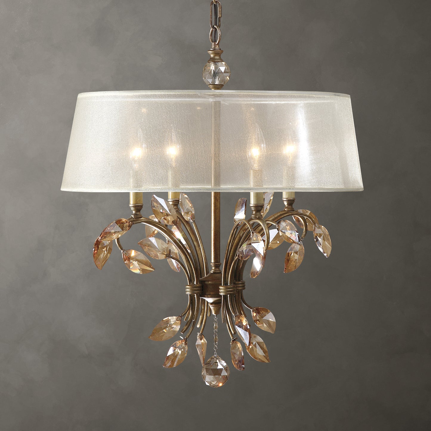 Uttermost Alenya 4 Light Gold Metal Chandelier 21245