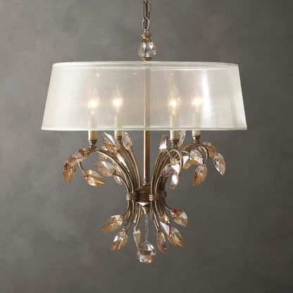 Uttermost Alenya 4 Light Gold Metal Chandelier 21245