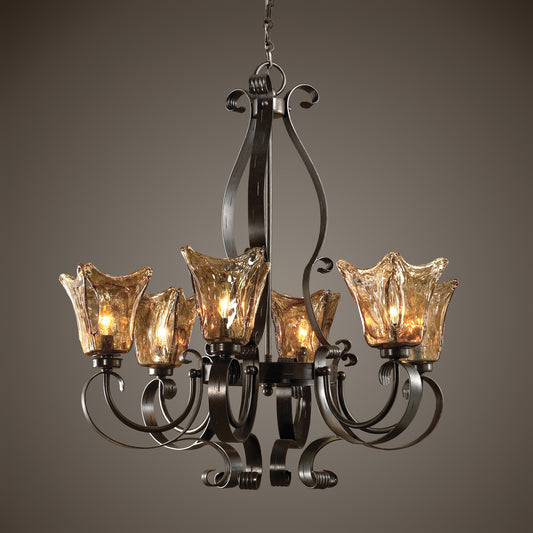 Uttermost Vetraio 6Lt Oil Rubbed Bronze Chandelier 21006