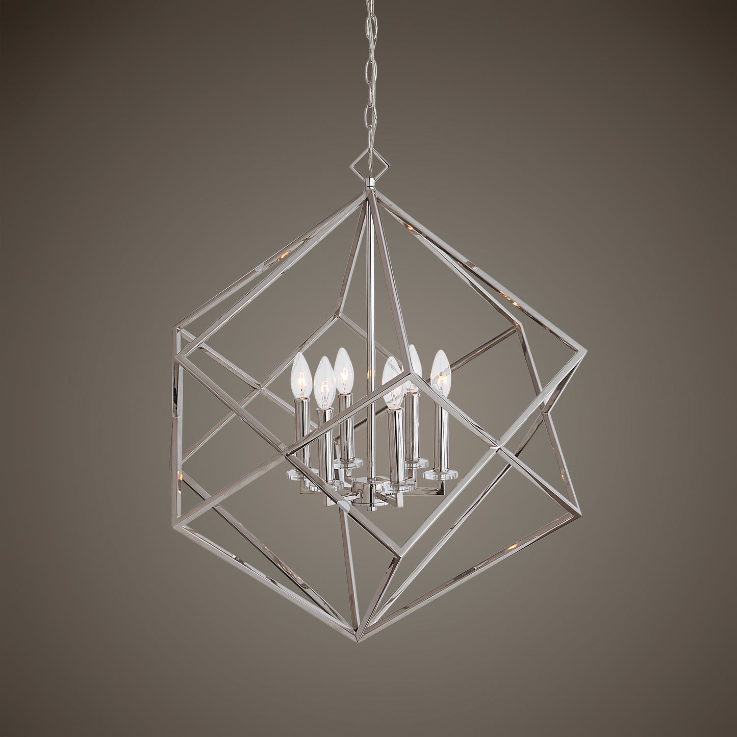 Uttermost Euclid 6 Light Nickel Cube Pendant 22122