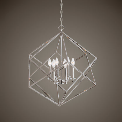 Uttermost Euclid 6 Light Nickel Cube Pendant 22122