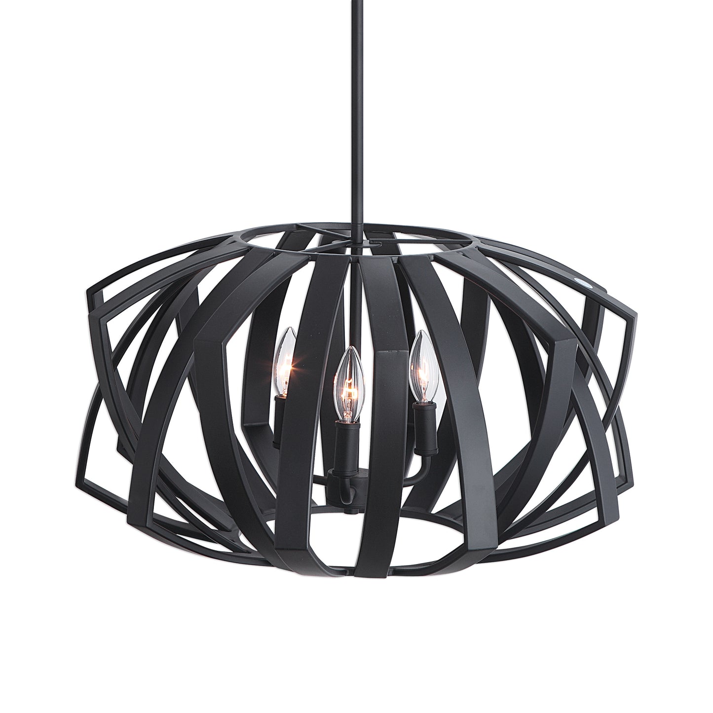 Uttermost Thales Black Geometric 3 Light Pendant 22137