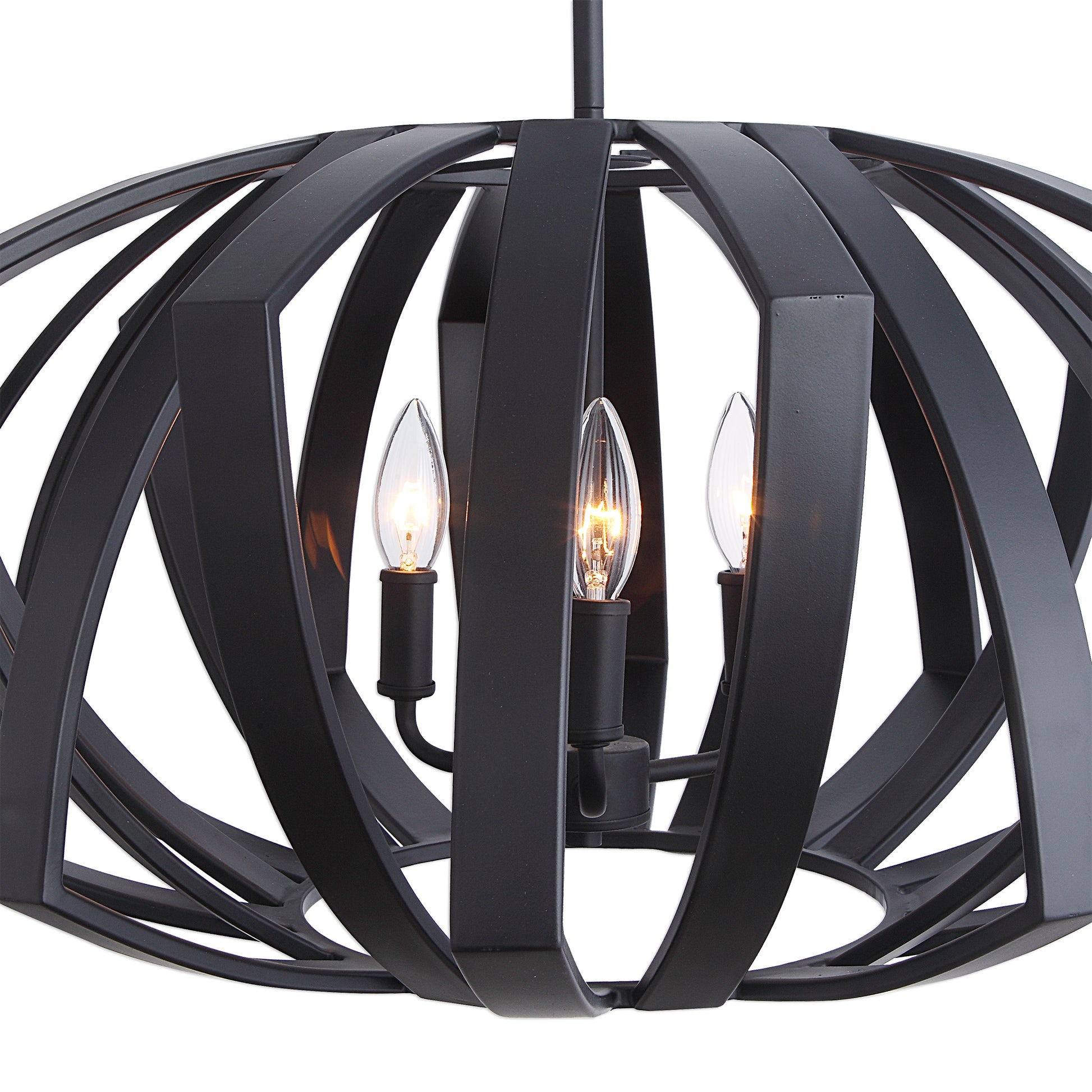 Uttermost Thales Black Geometric 3 Light Pendant 22137