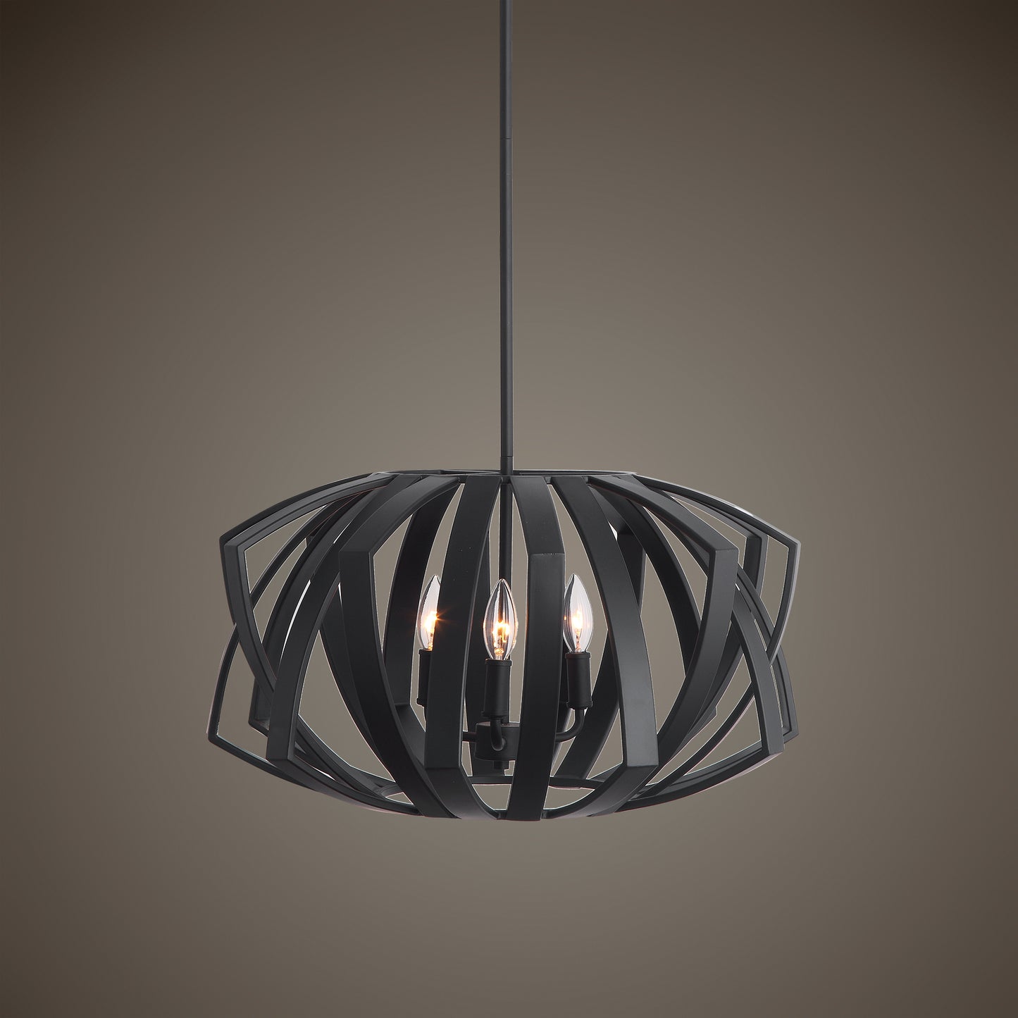 Uttermost Thales Black Geometric 3 Light Pendant 22137