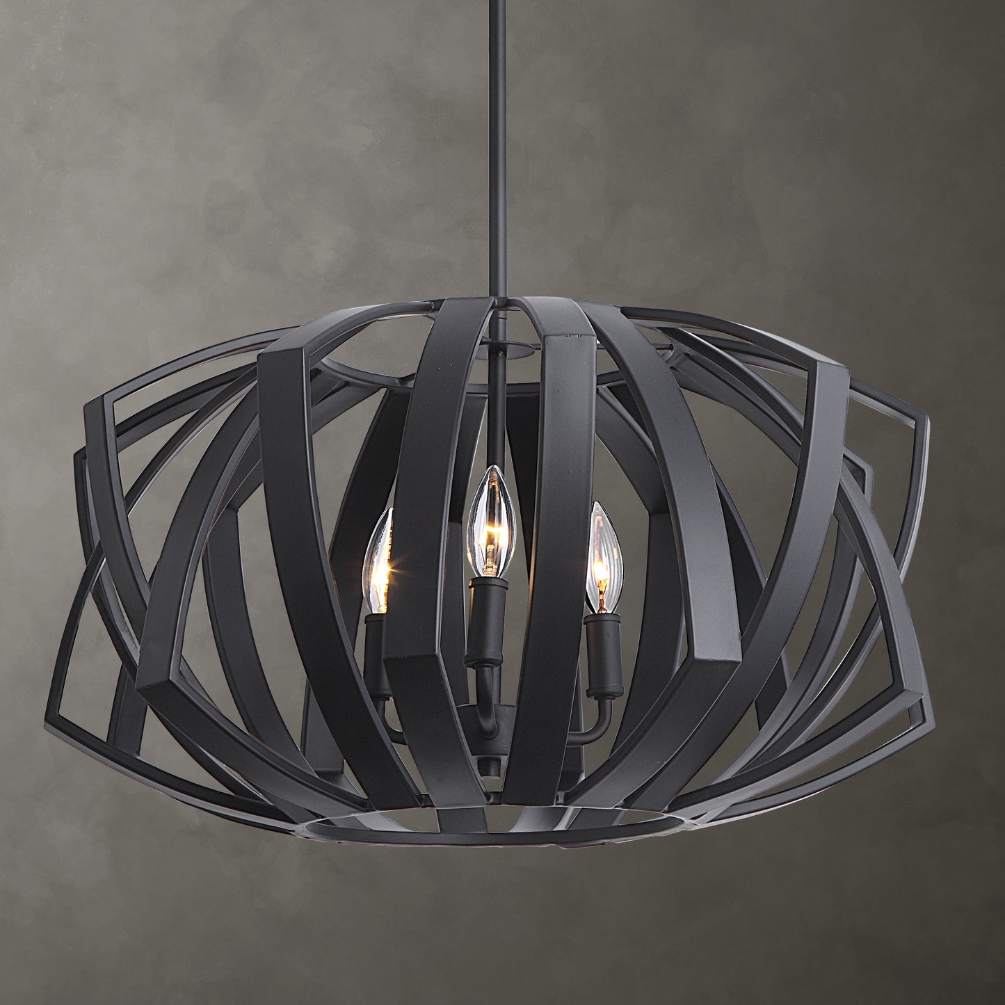 Uttermost Thales Black Geometric 3 Light Pendant 22137