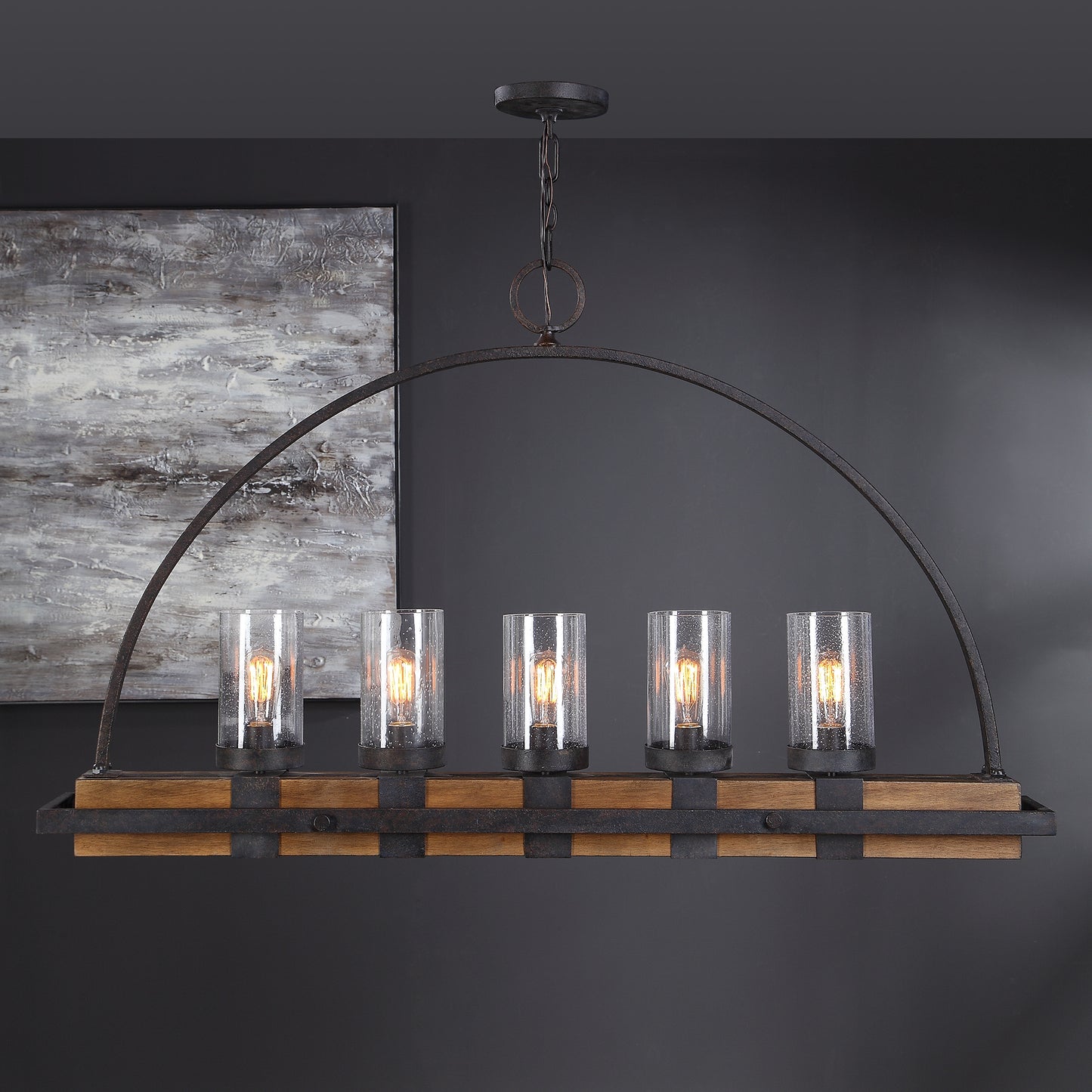 Uttermost Atwood 5 Light Rustic Linear Chandelier  21328