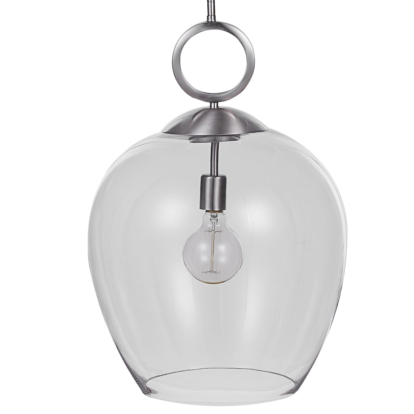 Uttermost Calix Nickel 1 Light Glass Pendant 22169