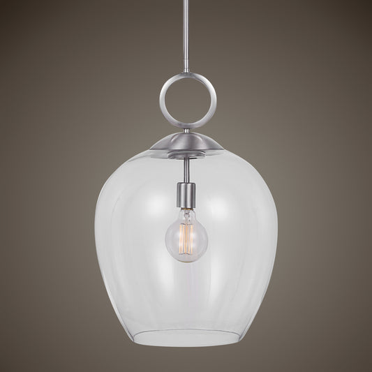 Uttermost Calix Nickel 1 Light Glass Pendant 22169