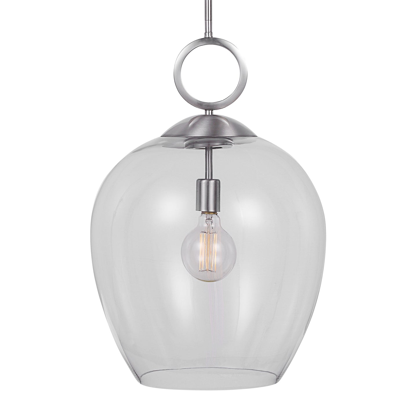 Uttermost Calix Nickel 1 Light Glass Pendant 22169